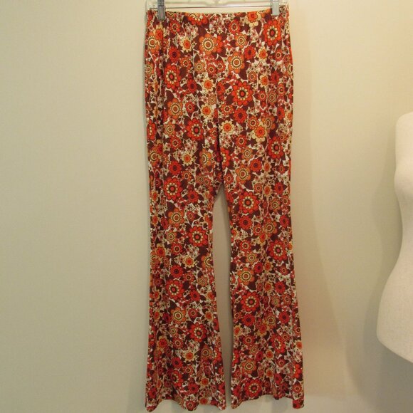 Shein Retro Flower Power Bell Bottom Leggings Large - Picture 1 of 16